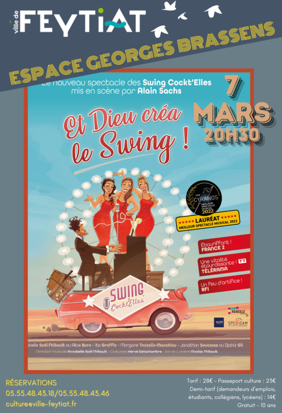 Et Dieu créa le swing des Swing Cockt'elles le vendredi 7 mars (20h30) Espace Georges Brassens